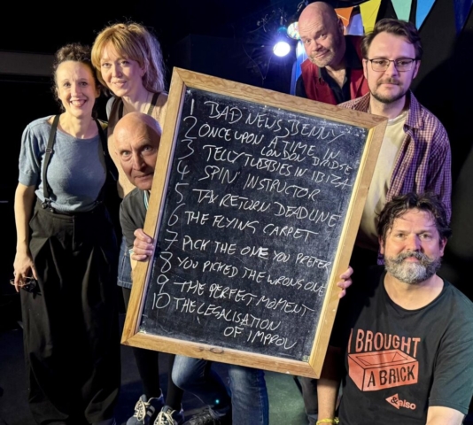 (L-R) Charlotte Gittins, Katharine Bennett-Fox, Phil Whelans, Darren Jordan (lights,) Richard Baker (music,) Dylan Emery.